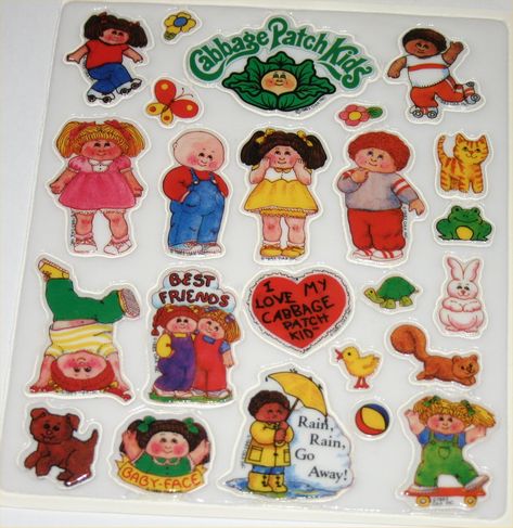 vintage cabbage patch kids puffy stickers Cabbage Patch Tattoo, Bright Tattoos, Doll Tattoo, Sticker Books, Vintage Stickers, Kids Rain, Puffy Stickers, Cabbage Patch Dolls, Kids Cartoon