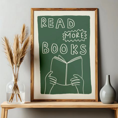 Read More Books Art Print Bookish Poster Bookish Wall Art Poster Library Prints Living Room Decor Reading Prints Office Posters Book Lover - Etsy Poland Bookish Wall Art, Office Posters, Library Inspiration, Bookstagram Inspiration, Read More Books, Corner Decor, Office Poster, Event Poster Design, Books Art