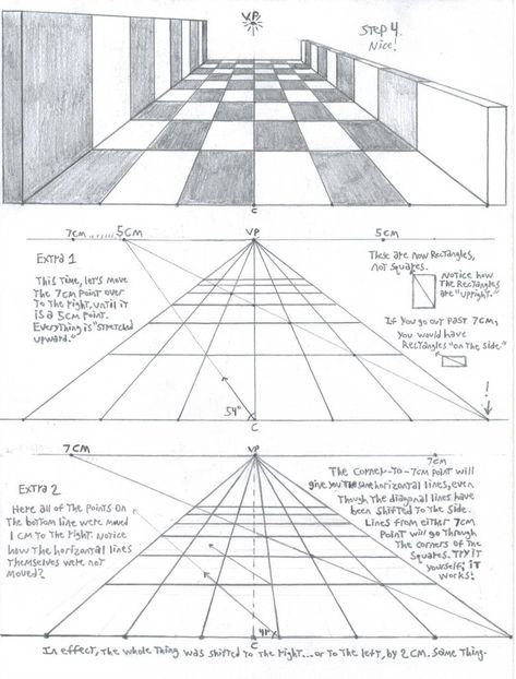 Perspective Tutorial: 1VP 5 by GriswaldTerrastone on DeviantArt How To Draw Windows Perspective, Checkered Floor Drawing, Perspective Tutorial Step By Step, Floor Drawing Art, Floor Perspective Drawing, Perspective Animation, Curvilinear Perspective, Floor Reference, Gesture Anatomy