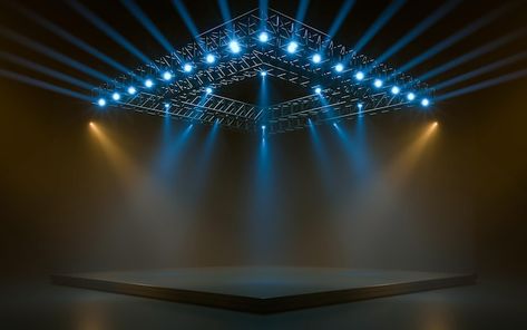 Empty stage with lighting equipment on a... | Premium Photo #Freepik #photo #podium-light #stage #stage-light #show-background Stage With Lights, Stage Show Background, Light Event Design, Show Stage Design, Background Event, Stage Lighting Design Concert, Stage Light Background, Concert Background Stage, 3d Stage Design