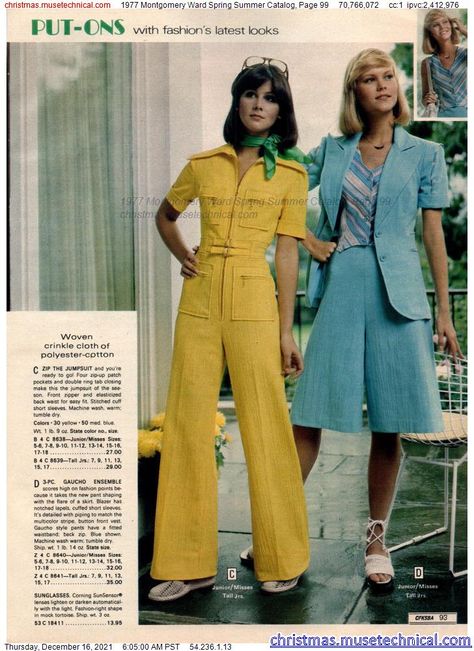 Vintage Catalogue Fashion, Vintage Fashion Catalog, 1970s Fashion Magazine, Retro Bollywood Fashion, 1972 Fashion, Decade Fashion, 1977 Fashion, 70s Jumpsuit, 70s Women Fashion