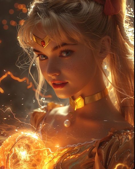 Sailor Venus on fire 🔥 🪭 Inspired by the anime Sailor Moon. 💻 created by @sailormoon.ai.42 with Mid-journey. - Follow us for more fascinating AI creations and free prompts! - Like this post and leave a comment below—your preferences fuel our AI fashion! 🔖 Tags: #SailorVenus #MinakoAino #AinoMinako #愛野美奈子 #愛野 #SailorMoon #SailorMoonFans #美少女戰士 #美少女戦士セーラームーン #SuperHero #SuperHeros #SuperHeroine #MidJourney #AIART Sailor Moon Hair, Princess Illustration, Power Series, Super Powers Art, Minako Aino, Elf Art, Royal Aesthetic, Sailor Moon Manga, Magic Powers