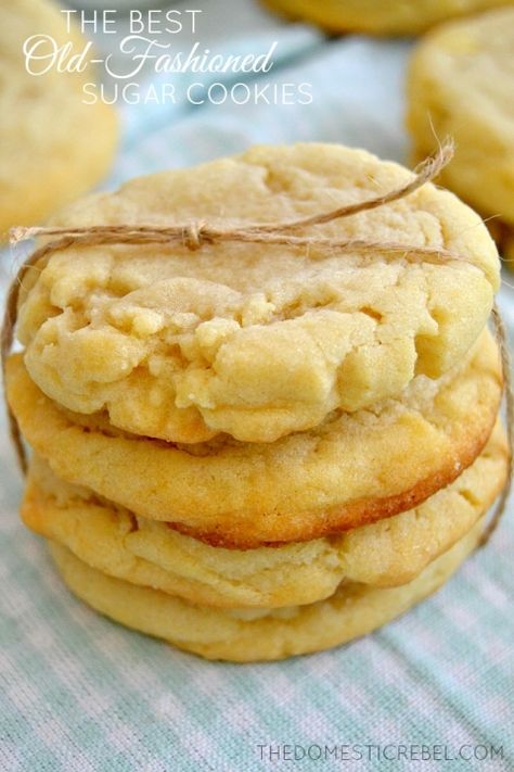 These Old-Fashioned Sugar Cookies are so supremely soft, tender and buttery! This recipe is totally foolproof; you won't want another sugar cookie recipe after this easy, delicious one! Old Fashioned Sugar Cookies, Chewy Sugar Cookie Recipe, Tarte Fine, Chewy Sugar Cookies, Best Sugar Cookies, Easy Sugar Cookies, Soft Sugar Cookies, Sugar Cookies Recipe, Yummy Cookies