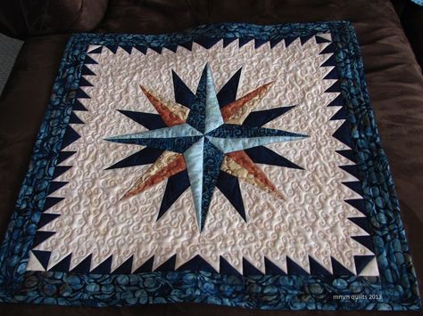 Compass Quilt Pattern, Compass Quilt, Mariners Compass Quilt, Storm At Sea Quilt, Nautical Quilt, Sea Quilt, Mariners Compass, Rose Quilt, Start Quilting