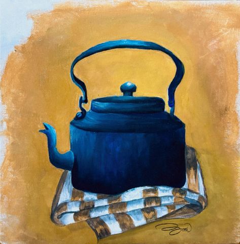 Experiment with a new medium Gouache ✨ A Mixture of water & acrylic paint as per my experience but this good old tea pot 🫖 makes me Happy :) Size: 5x5 Medium: Gouache Tea Pot Painting, Old Tea Pots, Paint Projects, Kids Art, New Media, Kids Art Projects, Tea Pot, Painting Projects, Good Old