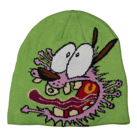 Slumpykev Slumpykev (2019) Art Basel Courage The Cowardly Dog Beanie | Grailed Cool Beanies, Geeky Clothes, Dog Beanie, Courage The Cowardly Dog, Cowardly Dog, Funky Hats, Fits Clothes, New Rock, Art Basel