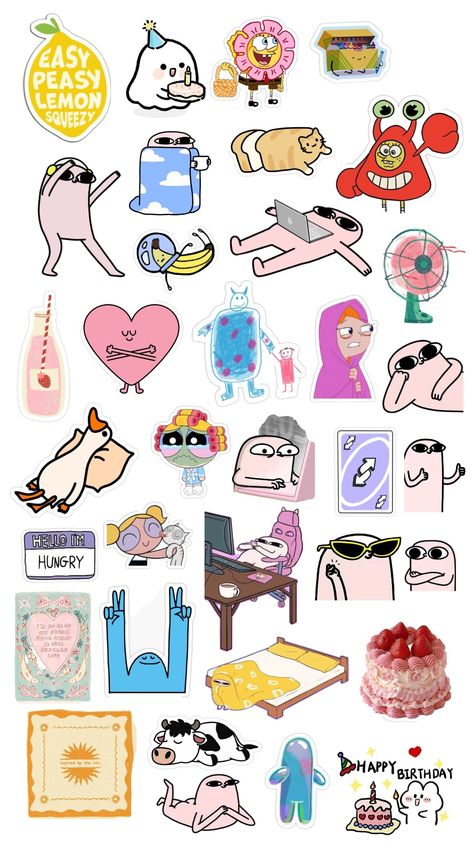 2025 Sticker, Sticker Collage, Stickers For Journal, Collage Prints, Journal Sticker, For Journal, Bullet Journal Stickers, A Banana, Print Collage