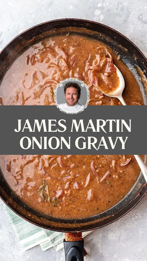 James Martin Onion Gravy Bovril Recipe, Garlic Gravy Recipe, Steak And Lobster Dinner, Veal Stock, Onion Gravy Recipe, James Martin Recipes, Steak And Lobster, Nordic Recipe, Lobster Dinner