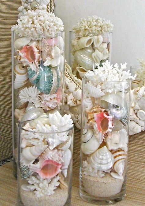 Sea Corals Strand Decor, Seashell Ideas, Diy Beach Decor, Mermaid Bedroom, Shell Craft, Diy Beach, Beach Room, Beachy Decor, Sea Shell Decor