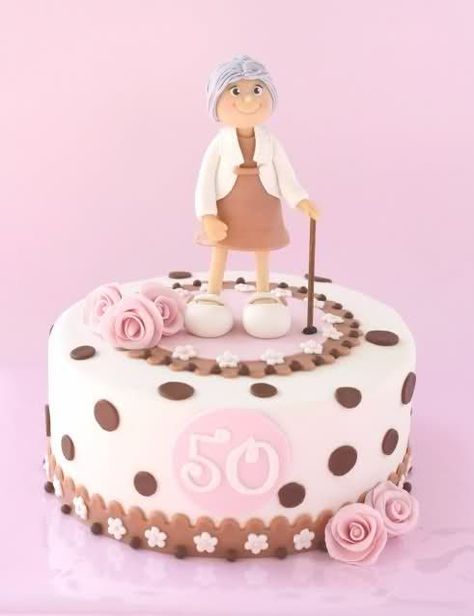 Grandma 50th Birthday Cake Idea Grandma Cake, 70th Birthday Cake, 80 Birthday Cake, Birthday Cakes For Women, 50th Birthday Cake, Cakes For Women, Birthday Cake Ideas, Cupcake Cake, Novelty Cakes