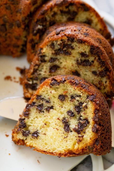 chocolate chip bundt cake Choc Chip Bundt Cake Recipes, Chocolate Chip Pound Cake Easy, Nothing Bundt Cakes Recipe Copycat Chocolate Chip, Chocolate Buttermilk Bundt Cake, Chocolate Chip Bundt Cake With Box Cake, Cake Box Bundt Cake Recipes, Chocolate Chip Pound Cake With Pudding, Chocolate Chip Pudding Cake, Birthday Cake Bundt Cake