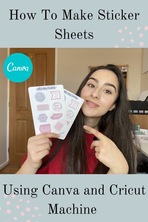 Cricut Sticker Sheet Tutorial, Making Stickers In Canva, Making Stickers With Canva, How To Use Canva For Cricut, Using Canva For Cricut, Canva To Cricut, How To Make Sticker Sheets With Cricut, Cricut Sticker Sheet, How To Make Sticker Sheets