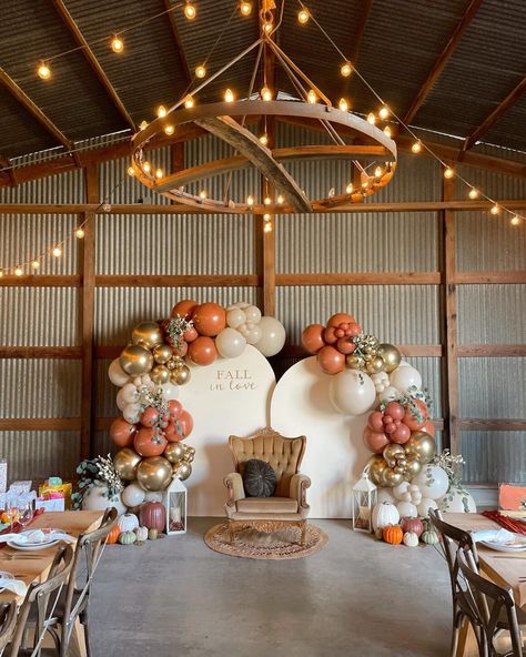 21 Fall Bridal Shower Ideas You’ll Love | Mummy Time October Bridal Shower Decorations, Fall In Love Shower Ideas, Fall Bridal Shower Backdrop Ideas, Bridal Shower October, Falling In Love Bridal Shower Theme Decorations, Fall Wedding Shower Ideas Decor, Fall In Love Engagement Party Ideas, Cool Bridal Shower Ideas, Brunch Wedding Shower Ideas Decor