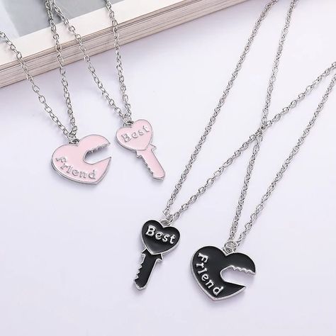 Best friends necklaces @Ksh 500 a pair Bff Jewelry For 2, Couple Pendant, Bff Jewelry, Fake Earrings, Honey Love, Heart Shaped Pendant Necklace, Sunflower Pendant, Best Friend Necklaces, Friendship Jewelry