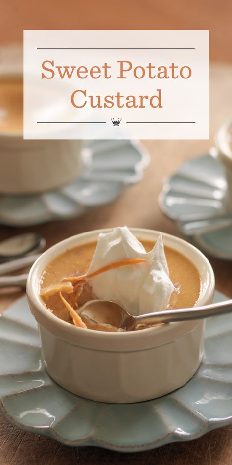 Sweet Potato Custard Recipe, Custards Recipe, Recipes For Sweet Potatoes, Sweet Potato Custard, Pumpkin Pie Martini Recipe, Sweet Potato Dessert Recipes, Sweet Potato Dessert, Maple Sweet Potatoes, Sweet Potato Pudding