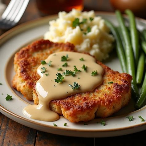 Cooking up Joy - Made with love: Southern-Style Fried Pork Chops with Country Gravy Best Fried Pork Chops, Fried Pork Steak, Fried Boneless Pork Chops, Country Fried Pork Chops, Southern Fried Pork Chops, Fried Pork Chop Recipes, Best Pork Chop Recipe, Pork Chop Seasoning, Pan Fried Pork Chops