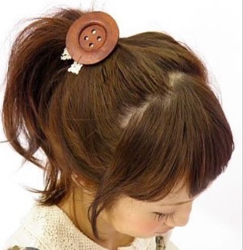 Choco Biscuit, Chocolate Girls, A Button, Not Mine, Hair Inspo, Cute Hairstyles, Matcha, Hair Clips, Hair Hair