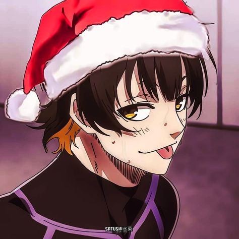 Credts: Satoshi on Facebook Bachira Christmas Pfp, Blue Lock Christmas Pfp, Anime Christmas Icon, Christmas Pfps Anime, Blue Lock Christmas, Jjk Christmas Pfp, Anime Pfp Christmas, Christmas Anime Icon, Pfp Anime Christmas