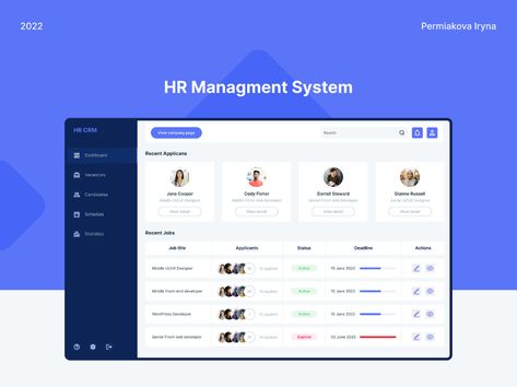 CRM | HR managment system on Behance Hrms Dashboard, Crm Ui Design, Crm Design, Hr Dashboard, Software Ui Design, Tech Startup, Ui Design Website, Website Header, System Design