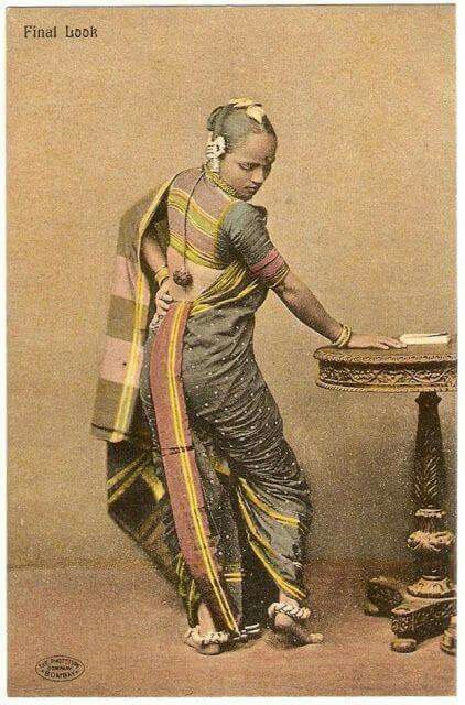 19th century Marathi woman in nauvari saree Vintage Indian Fashion, Old India, Nauvari Saree, Victorian Ladies, Vintage India, Ancient India, Indian Woman, Indian Paintings, Victorian Women