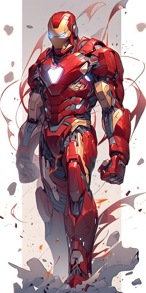 Cool Character Wallpaper, Cool Marvel Wallpaper, Marvel Illustration Art, Ironman Artwork, Ironman Art, Iron Man Comics, Ironman Armor, Superhero Illustration, Iron Man Drawing