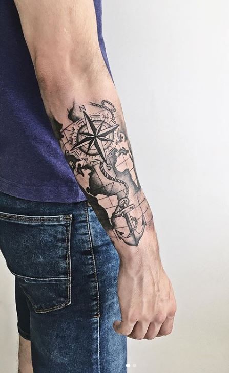 #anchortattoo Anchor Sleeve Tattoo, Tattoo Anchor, Nautical Tattoo Sleeve, Mangas Tattoo, Anchor Tattoo Design, Forearm Band Tattoos, Anchor Tattoos, Muster Tattoos, Cool Forearm Tattoos