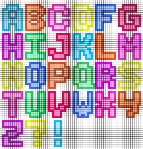 Perler Letter Patterns, Perler Bead Letter Keychain, Perler Beads Letters Alphabet, Fuse Bead Letters, Cross Stitch Bubble Letters, Perler Bead Patterns Letters, Pixel Art Pattern Letters, Perler Bead Alphabet Patterns, Alphabet Perler Beads Letter Patterns