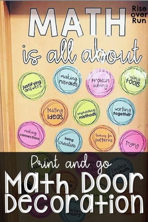 Math Door Decorations, Math Bulletin Boards, High School Math Classroom, Math Classroom Decorations, Middle School Math Classroom, Go Math, Math Intervention, 7th Grade Math, Middle School Classroom