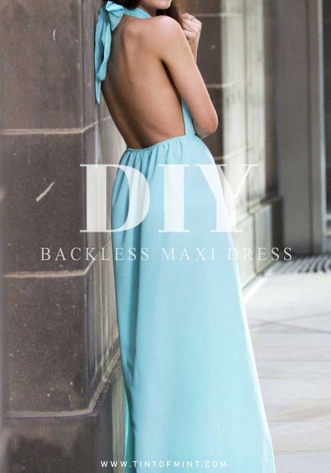 Backless Dress Sewing Pattern, Backless Dress Pattern Sewing, Diy Open Back Dress, Diy Backless Dress, Open Back Dress Pattern, Simple Strapless Dress, Backless Dress Pattern, Sewing Step By Step, Diy Backless