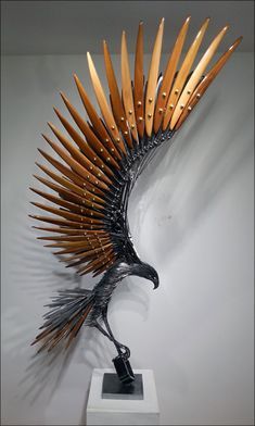 Animal Metal Art, Metal Animal Sculptures, Steel Crafts, Air Animals, 3d Wood Art, 3d Metal Art, Wood Sculpture Art, Metal Welding Art, Cutlery Art