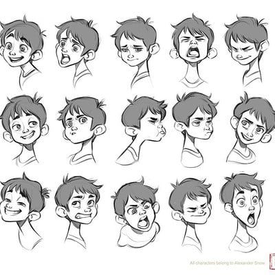 Tb Choi, Face Sketches, Cartoon Expression, Drawing Face Expressions, Sketches Art, 얼굴 드로잉, Cartoon Hair, Character Model, Boy Illustration