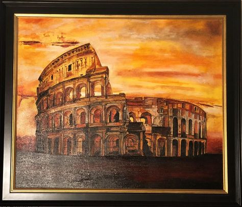 Rome Painting Acrylic, Coliseum Painting, Rome Painting, Pop Art Animals, Italy Painting, Architecture Design Sketch, Paint Canvas, Pop Art Portraits, Landscape Paintings Acrylic