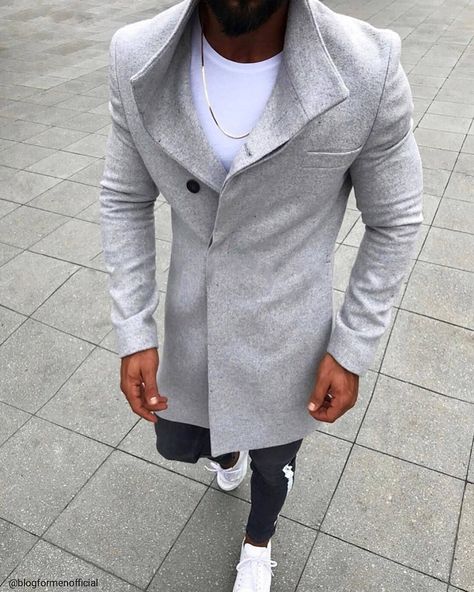 Stylish Men Casual Winter, Casual Trench Coat, Mens Wool Coats, Slim Fit Coat, Stylish Men Casual, Mens Fashion Smart, Trench Coat Men, Mens Winter Coat, Long Trench Coat