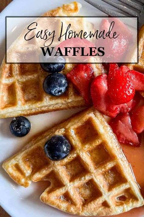 Easy Homemade Waffles Recipe Easy Homemade Waffles Recipe, Homemade Waffle Mix, Homemade Waffles Recipe, Easter Brunch Casserole, Homemade Waffle Recipe Easy, Waffle Mix Recipes, Belgian Waffle Recipe, Easy Easter Brunch, Belgian Waffles Recipe