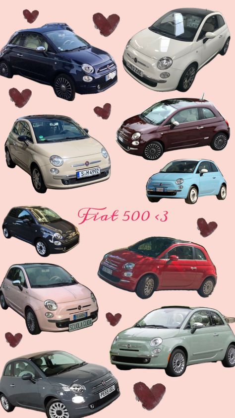 Fiat 500 Pink, Fiat 500 Car, Fiat 500c, I'm Not Like Other Girls, Tiny Cars, Animal Crossing Characters, Girly Car, Sweet Cars, Pretty Cars