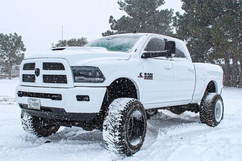 Meet the White Ghost – Lifted 2017 Dodge Ram 2500 Laramie on 37s - offroadium.com White Ram Truck, Lifted Ram Trucks, Dodge Laramie, White Dodge Ram, Ram 2500 Cummins, Lifted Ram, Dodge Ram Lifted, Winter Truck, Lifted Dodge