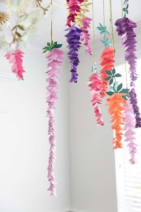 Fairytale Birthday Decorations, Fairy Tail Birthday Theme Party Ideas, Fairy Diy Decorations, Paper Spring Decorations, Spring Themed Decorations, Spring Fling Decorations Diy, Spring Theme Decor, Flowered Themed Birthday Party, Spring Party Decor Ideas