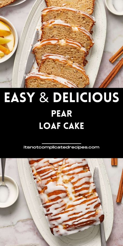 Apple Pear Cake, Pear Spice Cake, Spiced Pear Cake, Pear Baking Recipes, Pear Cake Recipes Easy, Pear Recipes Dessert, Pear Coffee Cake Recipe, Peach Loaf, Pear Loaf Cake