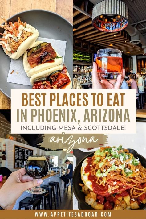 A guide to some of the best restaurants in Phoenix, Arizona (including Scottsdale & Mesa)! Best Restaurants Phoenix Arizona, Phoenix Restaurants With A View, Phoenix Arizona Food, Best Phoenix Restaurants, Phoenix Az Things To Do In, Phoenix Arizona Things To Do In, Mesa Arizona Restaurants, Phoenix Arizona Aesthetic, Restaurants In Phoenix Az