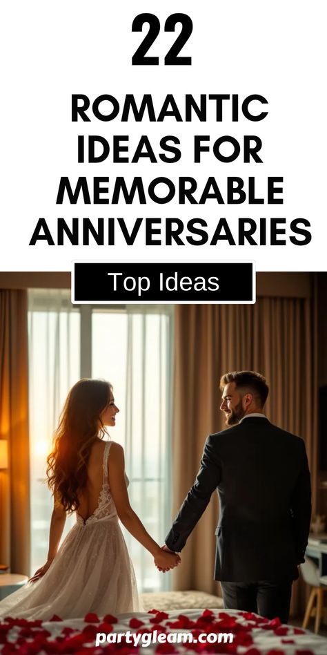 Make your anniversary special with these 22 romantic ideas! From cozy hotel stays to unique date nights, this list covers everything you need for memorable anniversary celebrations. Spice up your moments together with thoughtful gestures, create lasting memories on a romantic getaway, or enjoy an intimate dinner setting. Whether you're celebrating a milestone or just looking to reconnect, these ideas will help ignite that spark and ensure an unforgettable day for both of you. Explore these unique ways to show your love and appreciation! Anniversary Month Ideas, 2 Year Anniversary Decoration Ideas, Hotel Anniversary Ideas, Hotel Anniversary Ideas Night, Couple Anniversary Ideas, Anniversary Ideas For Her, Hotel Anniversary, Romantic Anniversary Ideas, Wedding Anniversary Pictures