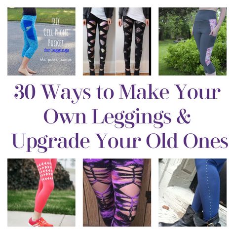 How To Turn Leggings Into A Shirt, Repurpose Leggings Diy Ideas, What To Do With Old Leggings, Legging Upcycle, Old Leggings Diy Ideas, Diy Leggings Pattern, Upcycle Leggings, Lace Biker Shorts, Diy Leggings