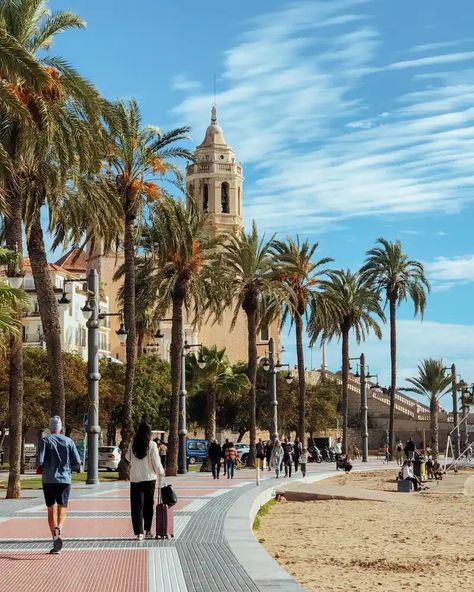 Top 10 things to do in Sitges & best beaches + Map Sitges Spain Beach, Things To Fo, Sitges Spain, San Bartolome, Fine Sand, Sitges, Best Beaches, Cultural Experience, Traditional Architecture