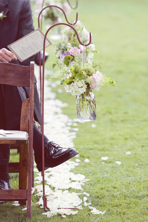 Camp Lucy Wedding, Orange Photography, Camp Lucy, Wedding Isles, Wedding Ceremony Ideas, Yard Wedding, Garden Weddings Ceremony, Shepherds Hook, Aisle Decor