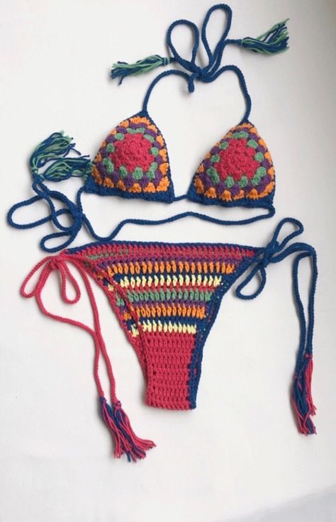 Excited to share the latest addition to my #etsy shop: Crochet bikini set, Knit bikini,Bikini, Sexy bikini, Boho bikini,Beachwear, Festival bikini,Knitted bikini,Hand made bikini,Swimwear https://etsy.me/3b210hH #bohohippie #yes #crisscross #swimming #knitbikinitop #bi Unique Bikinis Boho, Bohemian Fitted Crochet Swimwear, Bohemian Crochet Swimwear For Festivals, Bohemian Multicolor Crochet Swimwear, Bohemian Crochet Fitted Swimwear, Fitted Multicolor Crochet Swimwear, Scrap Crochet, Crochet Bathing Suits, Bikinis Crochet