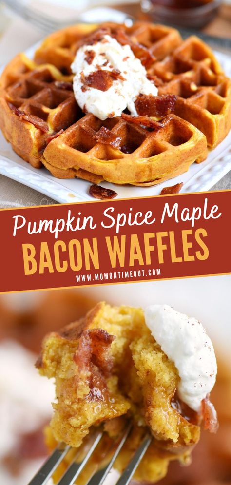 Pumpkin Waffles Recipe, Vegan Pumpkin Spice Latte, Pumpkin Spice Waffles, Wholesome Breakfast, Bacon Waffles, Pumpkin Coconut, Vegan Pumpkin Spice, Pan Sin Gluten, Diy Easy Recipes