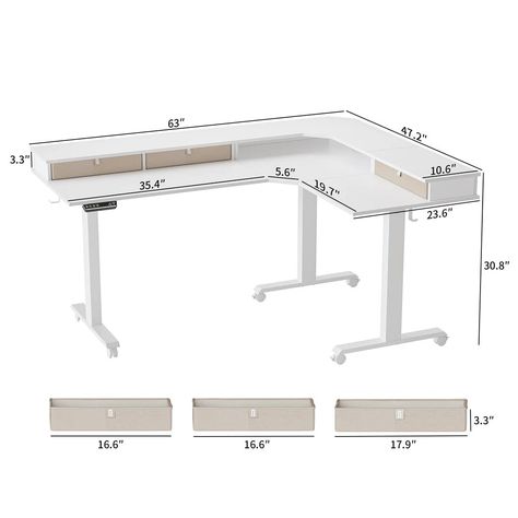 Big Study Table, Study Table Decor, Corner Standing Desk, Computer Table Design, Pretty Desks, Office Chair Accessories, Desk Organisation, Room Organization Bedroom, Printer Stands