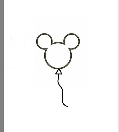 Tiny Mickey Mouse Tattoo, Mickey Mouse Balloon Tattoo, Minnie Mouse Embroidery, Disney Balloon Tattoo, Mickey Balloon Tattoo, Mickey Mouse Tattoo Design, Flora Disney, Mickey Mouse Bedroom, Mickey Coloring Pages