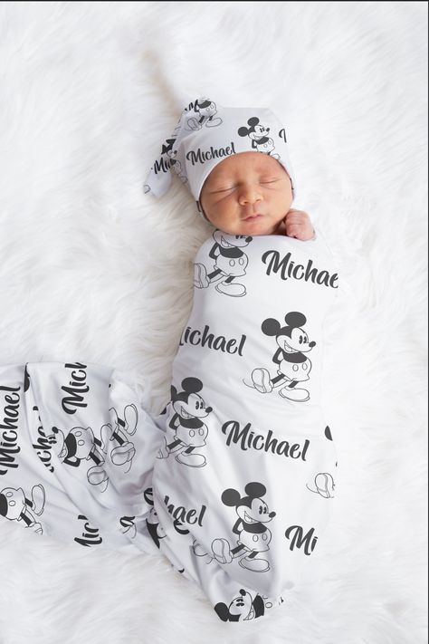 Mickey Mouse Nursery Boy, Mickey Mouse Nursery, Mickey Mouse Bedroom, Mickey Mouse Blanket, Mickey Baby Showers, Gender Reveal Baby Shower Themes, Mickey Mouse Baby Shower, Personalized Swaddle Blanket, Monogram Baby Blanket