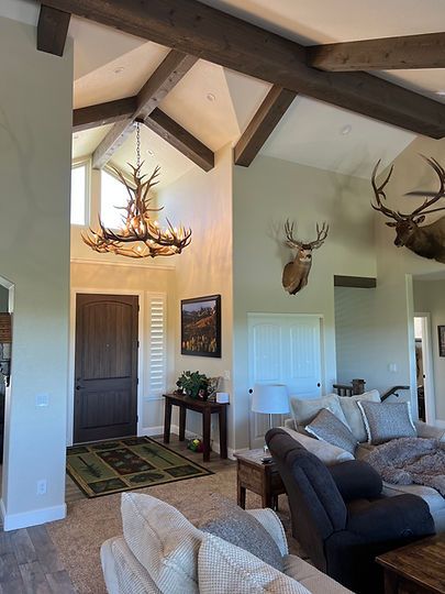 Stairwell Ideas, Elegant Lighting Fixtures, Shed Antlers, Elegant Lighting, Decorative Accents, Rocky Mountain, Taxidermy, Rocky Mountains, Antlers