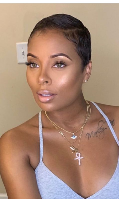 Ebony Short Hairstyles, Short Haircuts For Women Black Woman 4c, Short Hairstyle African Women, Flat Pixie Haircut For Black Women, Extra Short Pixie Haircut, Super Short Hair Black Women, Short Relaxed Hairstyles Pixie Cuts, Low Maintenance Pixie Haircut, Relaxed Pixie Haircut Black Women